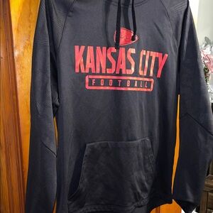 Majestic Black Hoodie with Red and Blue Logo